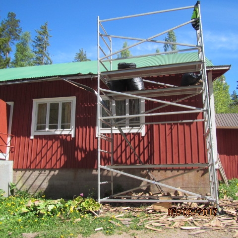 Kuistin vesikaton ja yläpohjan kunnostusta 2